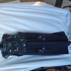 Original TY Wear Size M Long Jersey Embroidered Winter Midi Dress